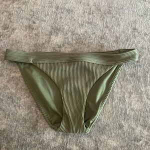 Olive Green Ribbed Bikini Bottom